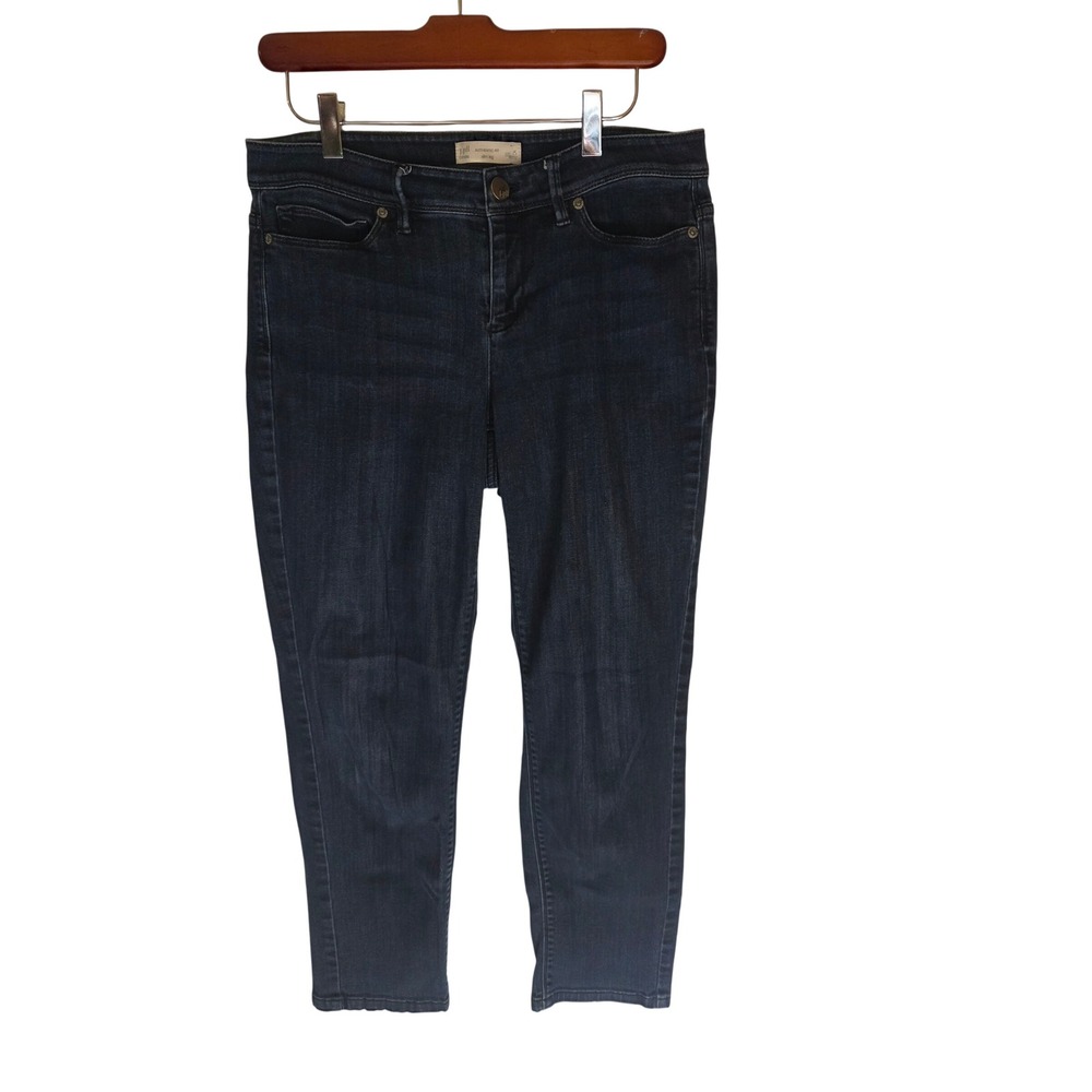J. Jill Denim Authentic Fit Slim Leg Jeans Dark Wash Indigo Blue Petite Size 8P